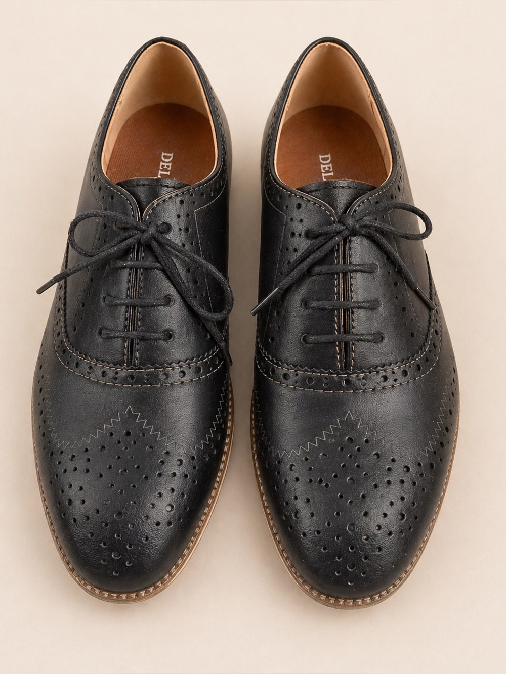Deer Stags Black Kids Benton Jr. Lace-up Wingtip Dress Fashion Sneaker  NWT Sz 7